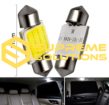 LED Bulb FS COB 12Chips 31mm 12V – Compact 12V C5W Replacement with White COB Panel