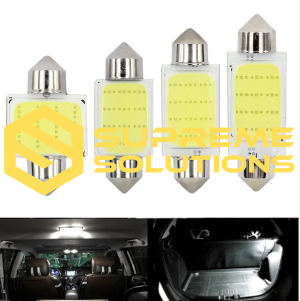 LED Bulb FS COB 12Chips 31mm 12V – Compact 12V C5W Replacement with White COB Panel
