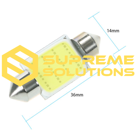 LED Bulb FS COB 12Chips 36mm 12V – 12V White Light C5W Alternative