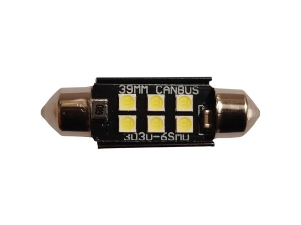 12-24V FS-3030-6SMD 39MM Samsung драйвер CANBUS (аналог лампи C5W) Білий