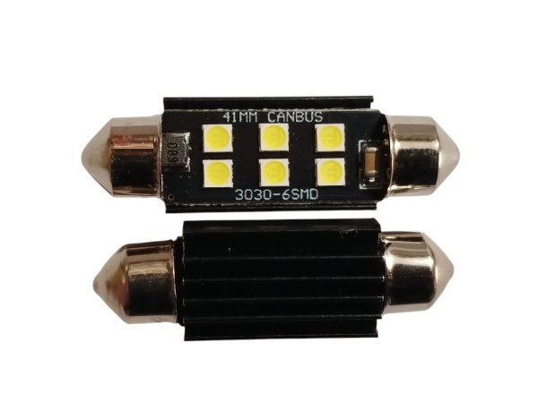 12-24V FS-3030-6SMD 41MM Samsung драйвер CANBUS (аналог лампи C5W) Білий