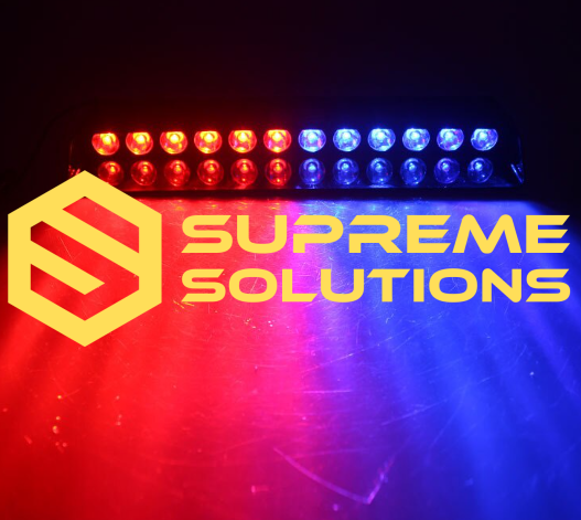 LED Strobe Light DRL 12 SMD 12W 12V (Red-Blue) with Suction Mount | Supreme Solutions